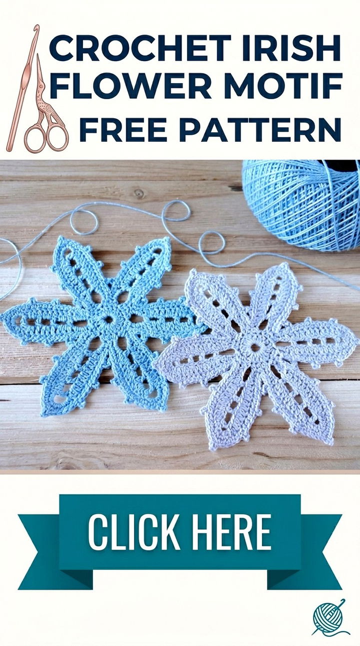 Crochet Irish Flower Motif Vibrant Retro Chic Lace Embellishment