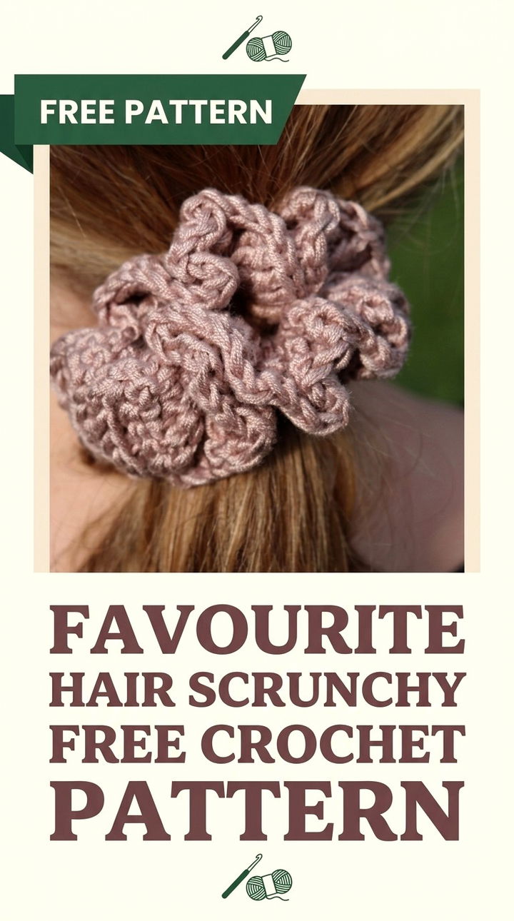 Favourite Hair Scrunchy Vibrant Retro Chic Textured Hair Accessory
