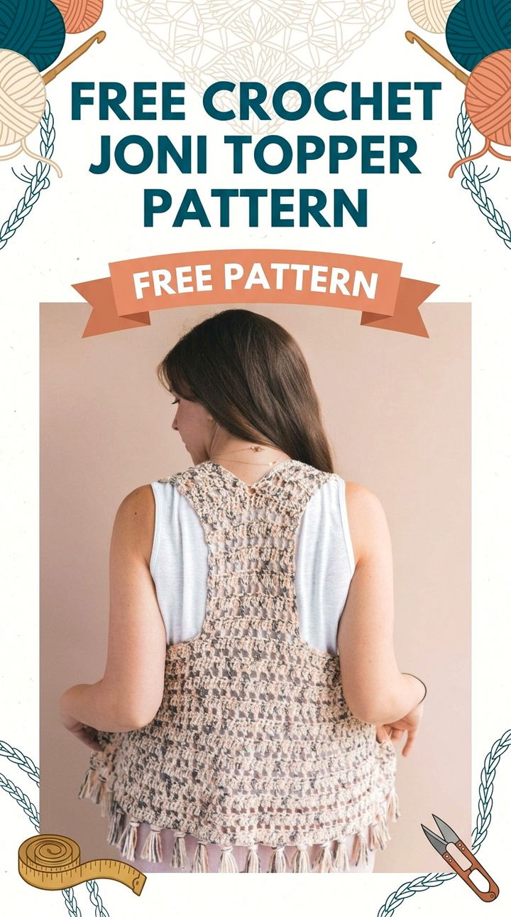 Free Crochet Joni Topper Pattern Modern Retro Boho Style