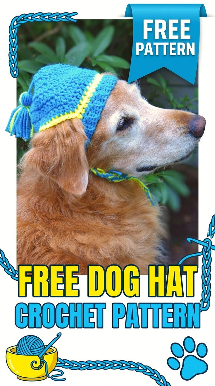 Free Dog Hat Crochet Pattern Modern Retro Boho Style