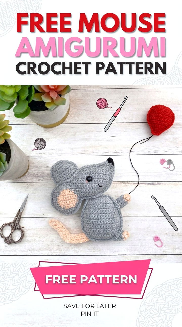 Free Mouse Amigurumi Crochet Pattern Vibrant Retro Chic Bohemian Lifestyle Accent