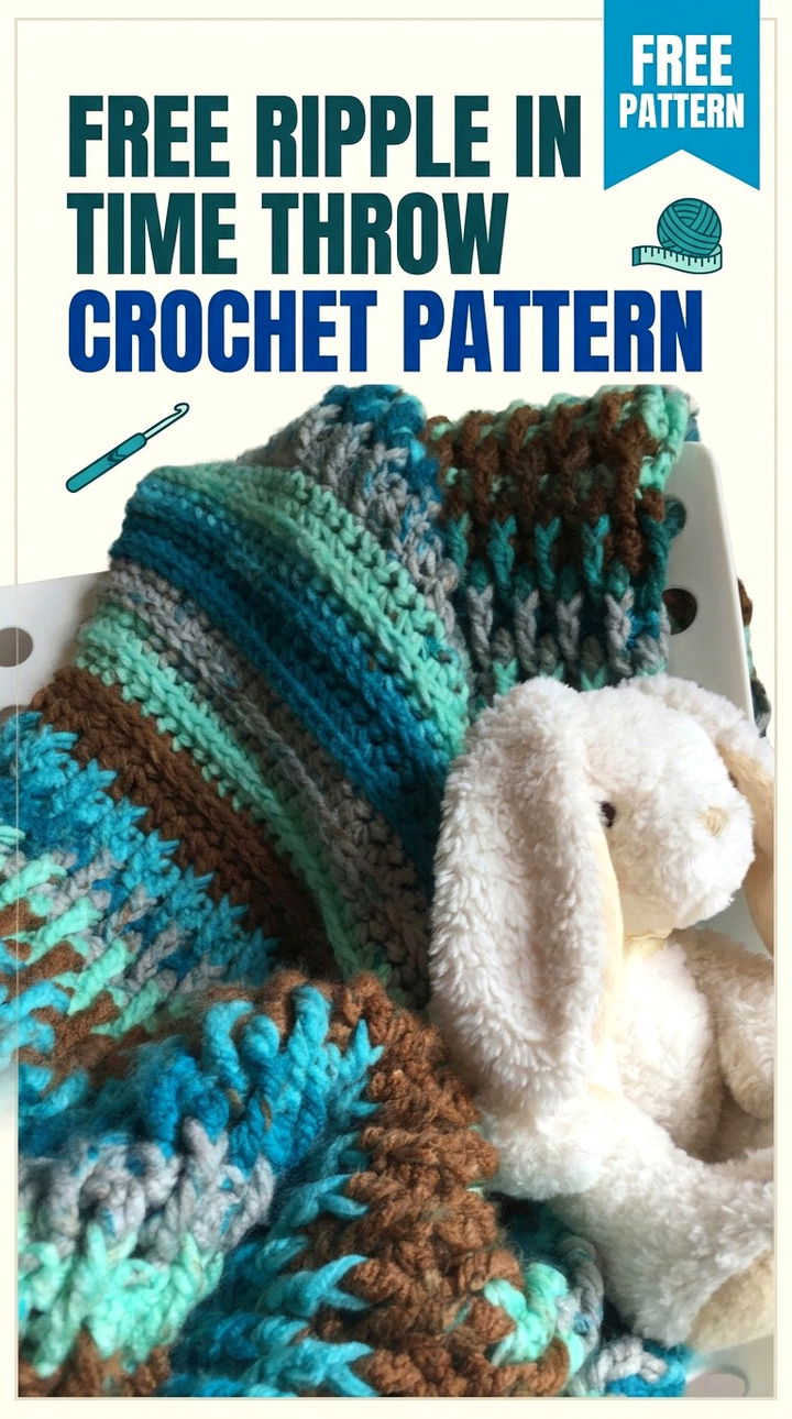 Free Ripple in Time Throw Crochet Pattern Modern Retro Boho Style