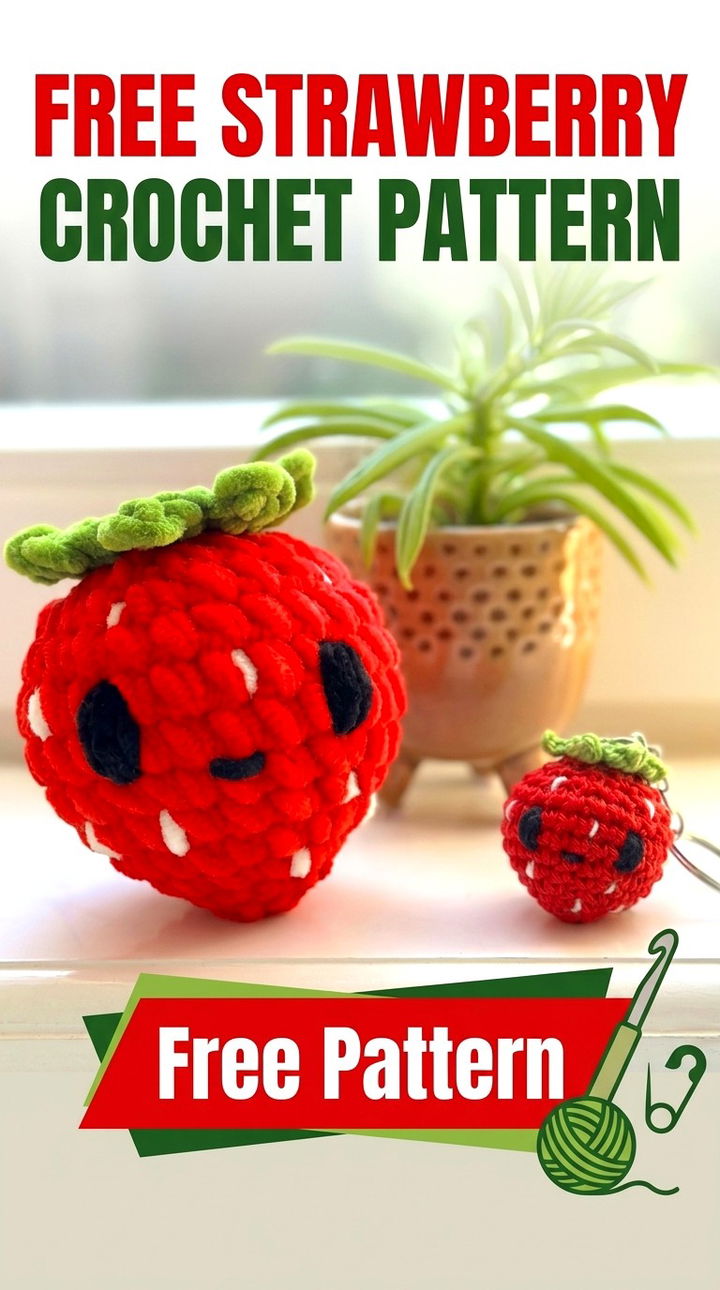 Free Strawberry Crochet Pattern Vibrant Retro Chic Amigurumi Fruit Accent