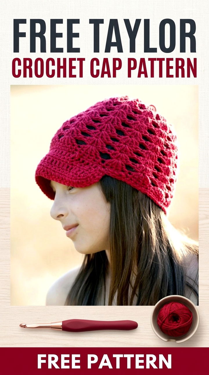 Free Taylor Crochet Cap Pattern Modern Retro Boho Style
