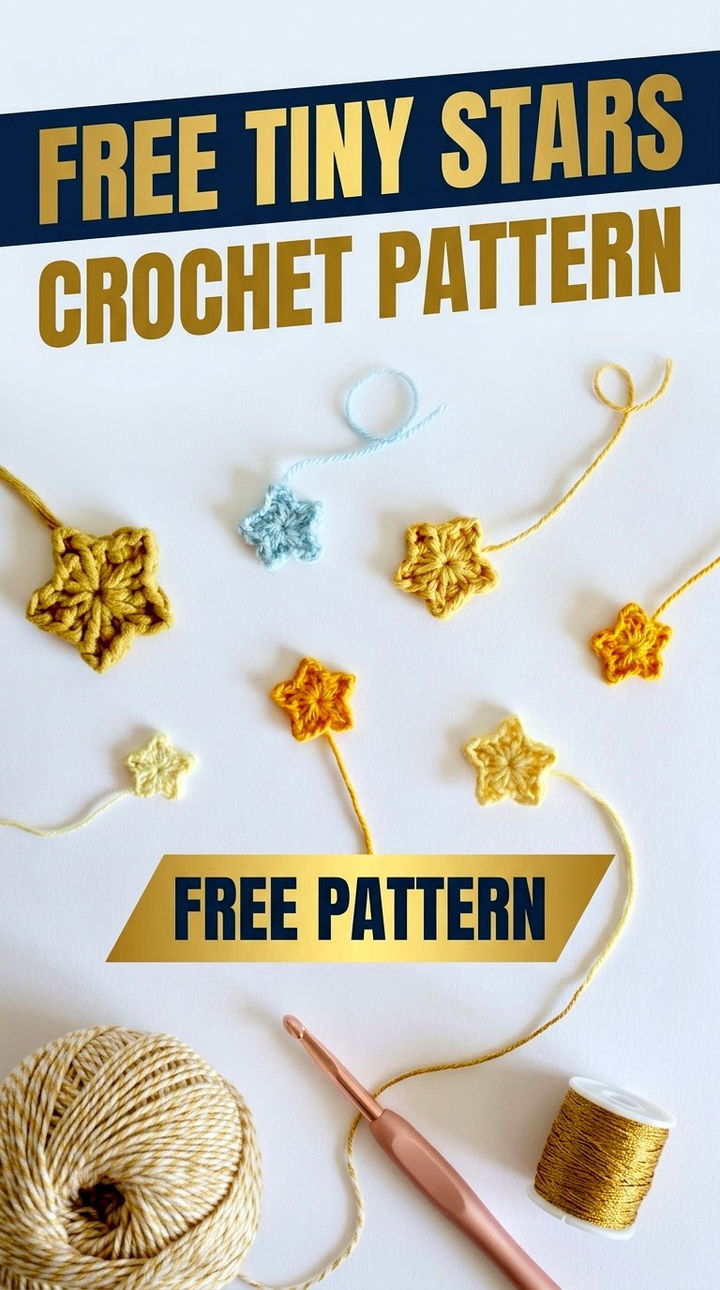 Free Tiny Stars Crochet Pattern Modern Retro Boho Style