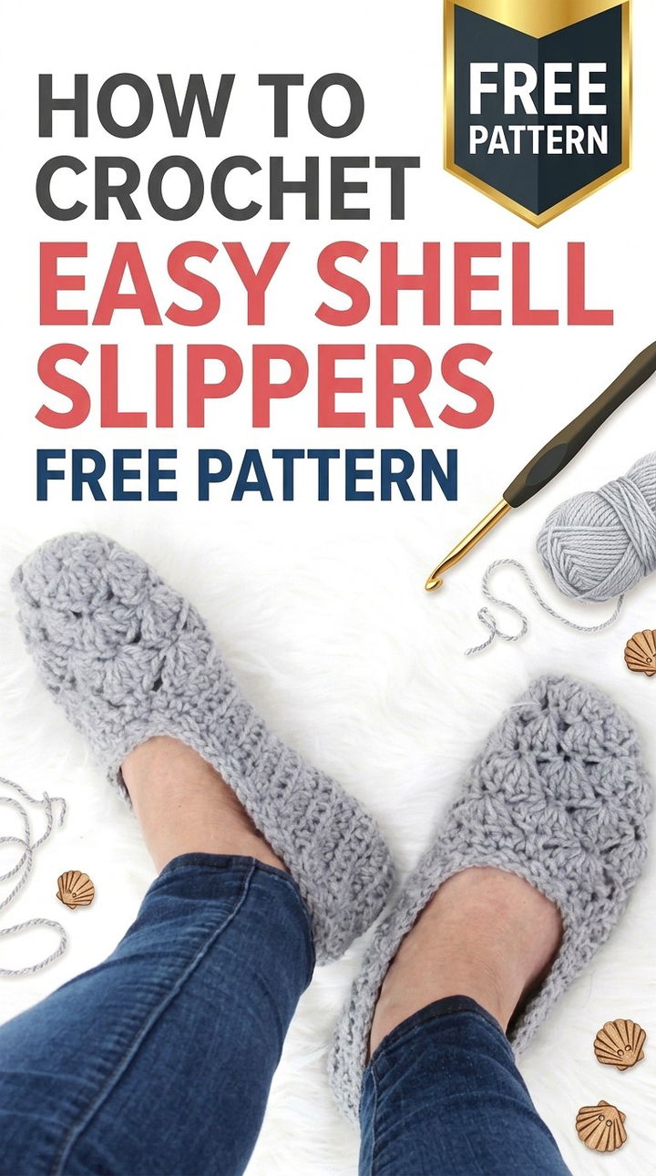 How to Crochet Easy Shell Slippers Charming Retro Chic Loungewear
