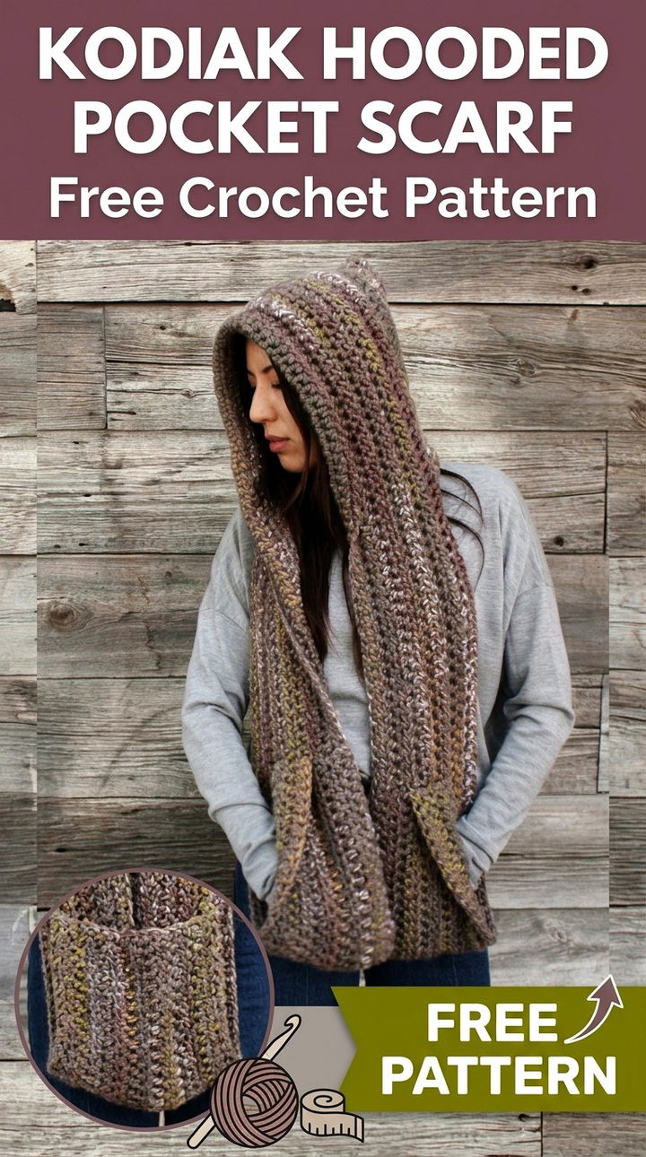 Kodiak Hooded Pocket Scarf Cozy Bohemian Winter Wear