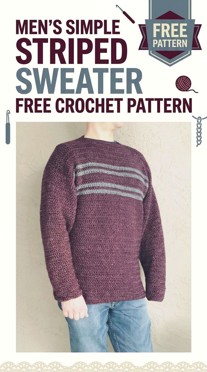Men’s Simple Striped Sweater Effortless Retro Chic Layering