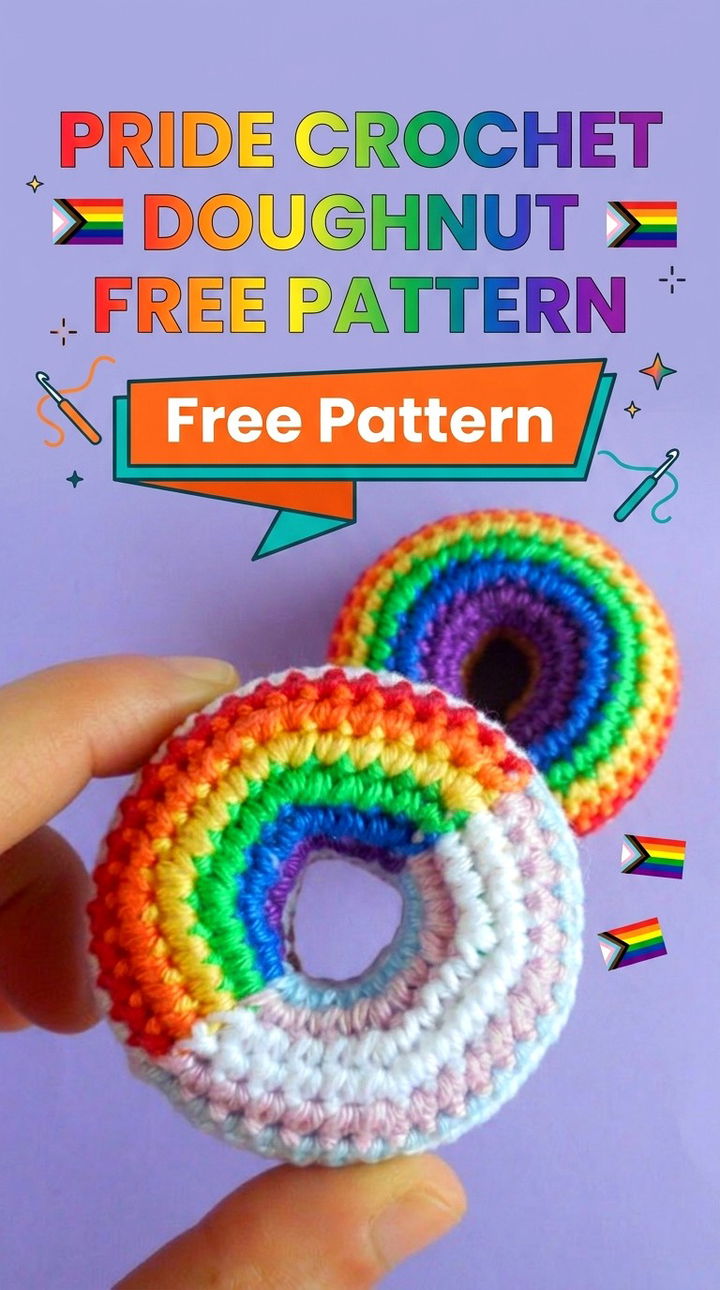 Pride Crochet Doughnut Vibrant Retro Chic Festive Amigurumi