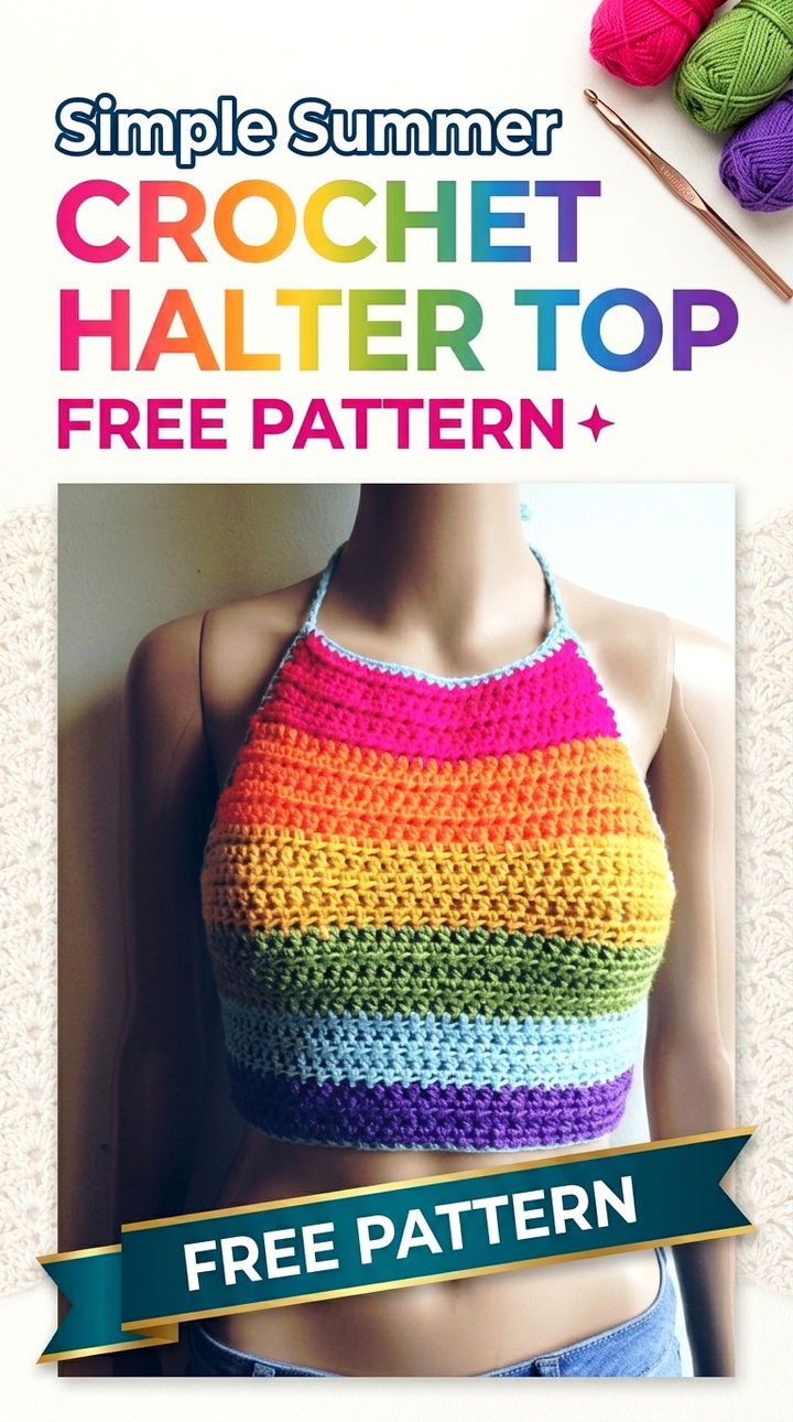 Simple Summer Crochet Halter Top Effortless Retro Chic Warm Weather Wear