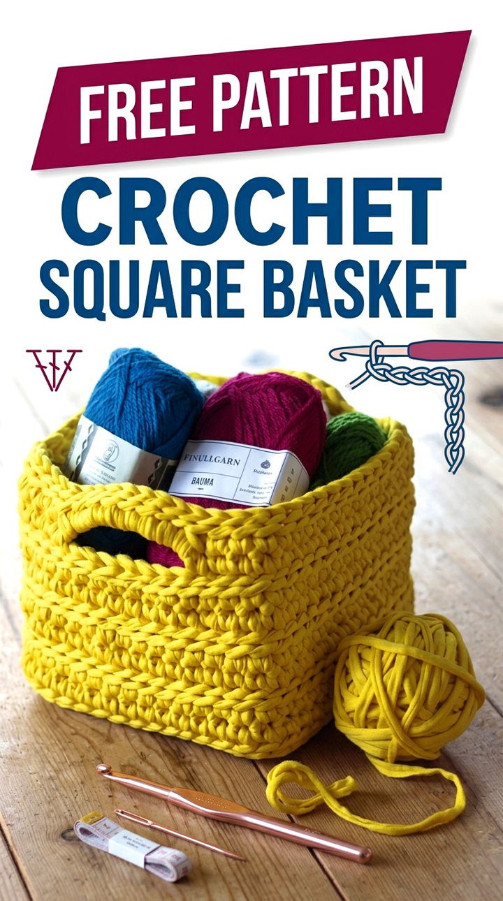 Square Basket Vibrant Retro Chic Functional Home Organizer