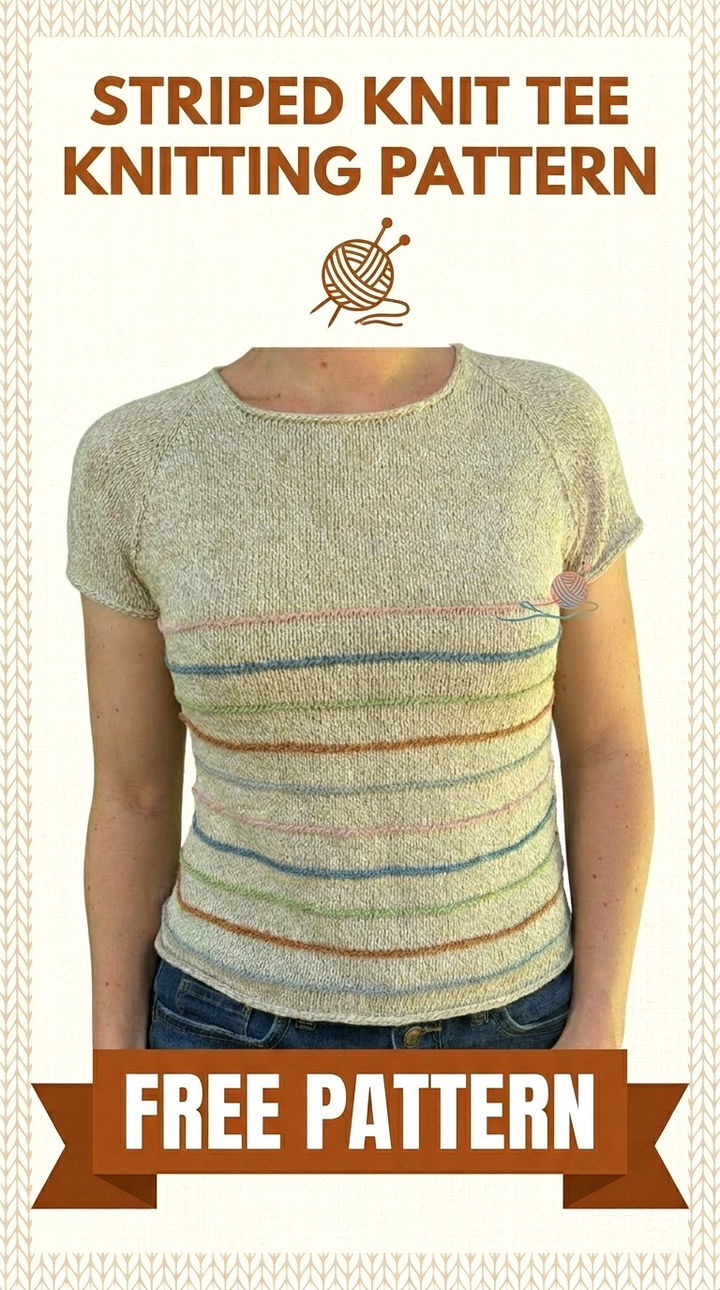 Striped Knit Tee Vibrant Retro Chic Summer Knitting Pattern