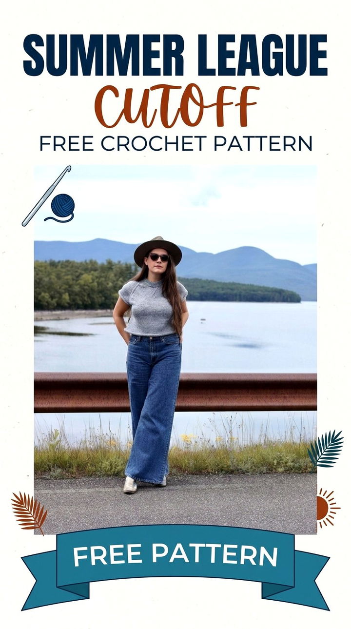 Summer League Cutoff Free Crochet Pattern Vibrant Retro Chic Bohemian Top Accent