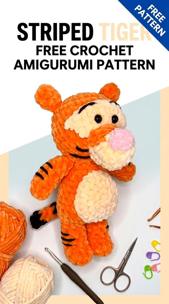 Tigger Free Crochet Amigurumi Pattern Vibrant Retro Chic Bohemian Lifestyle Accent