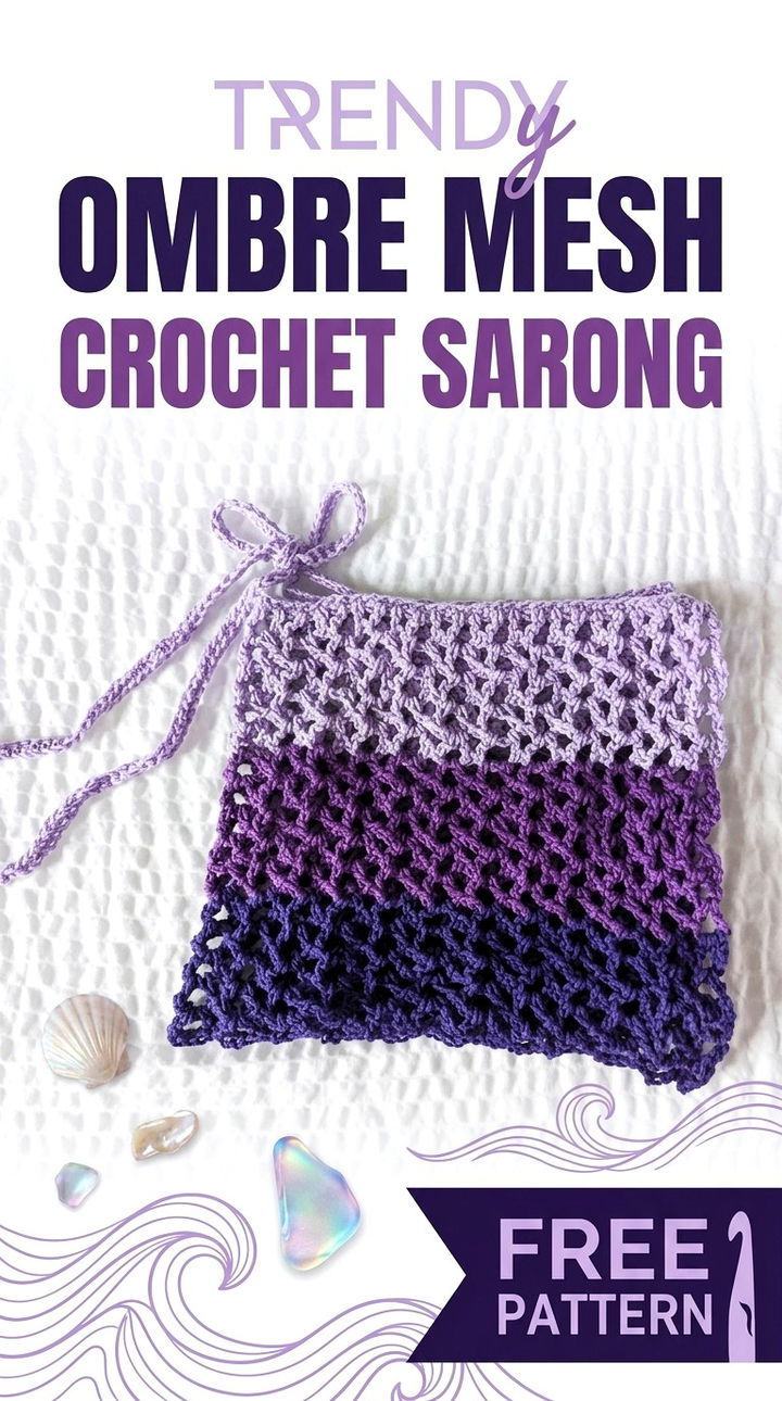 Trendy Ombre Mesh Crochet Sarong Free Pattern