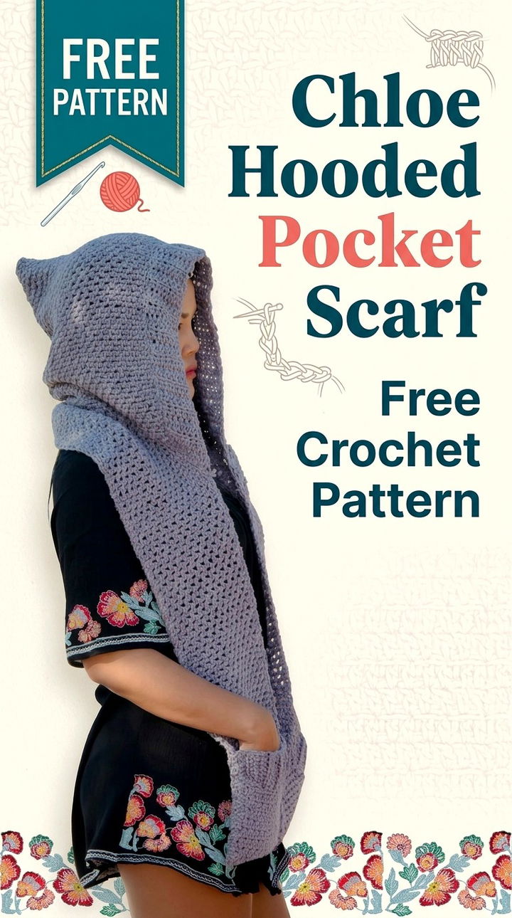 Chloe Hooded Pocket Scarf Cozy Retro Chic Winter Wear