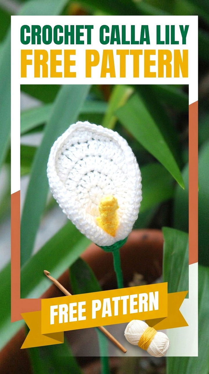 Crochet Calla Lily Elegant Retro Chic Everlasting Botanical Decor