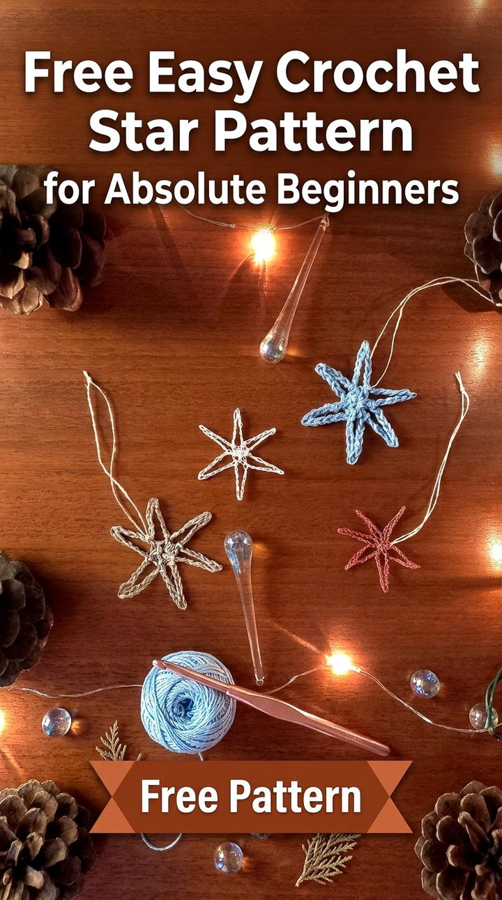 Free Easy Crochet Star Pattern for Absolute Beginners Modern Retro Boho Style