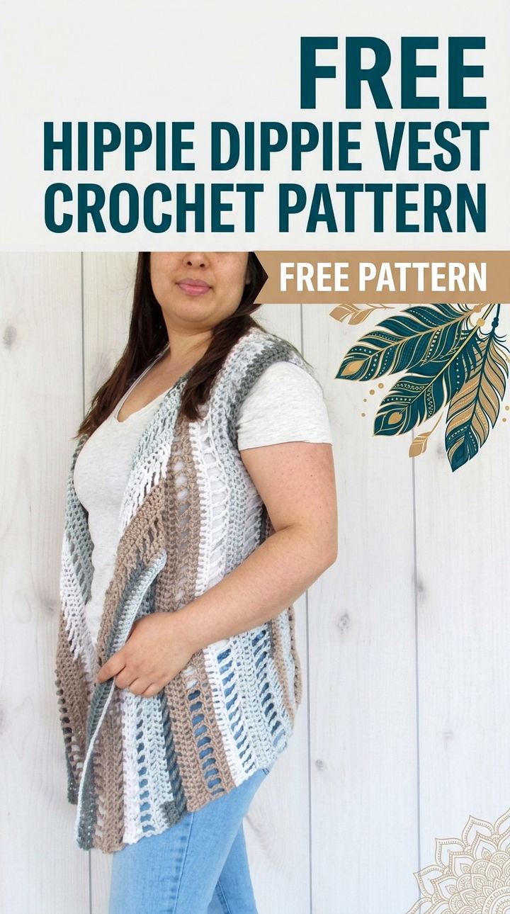 Free Hippie Dippie Vest Crochet Pattern Modern Retro Boho Style