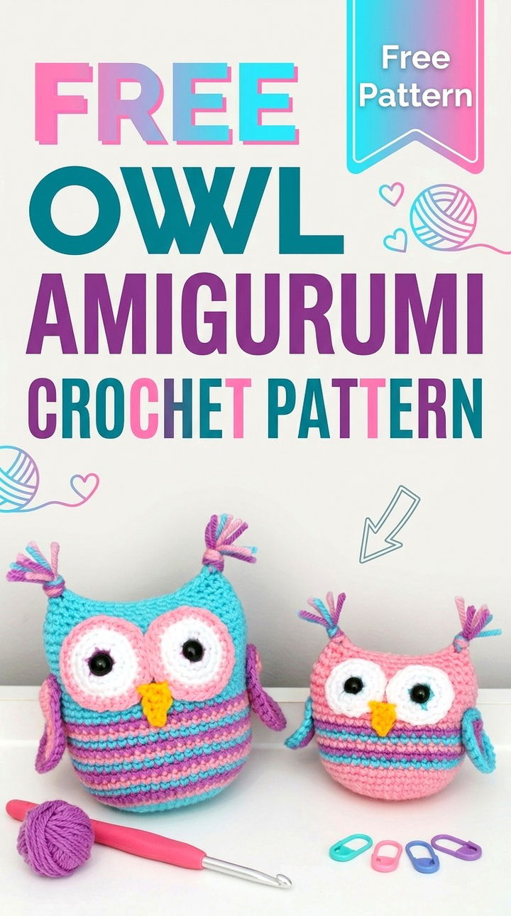 Free Owl Amigurumi Crochet Pattern Modern Retro Boho Style