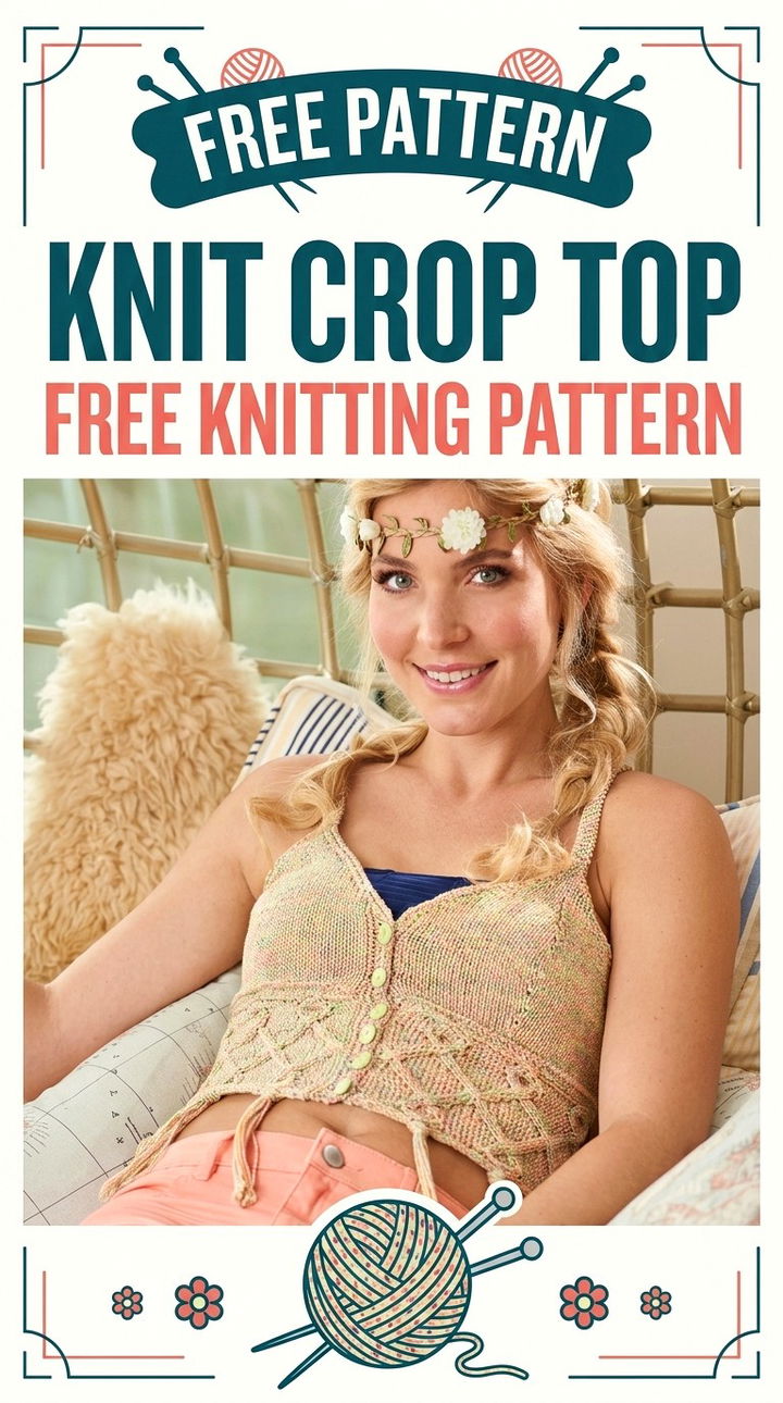 Knit Crop Top Pattern Vibrant Retro Chic Summer Knitting Project