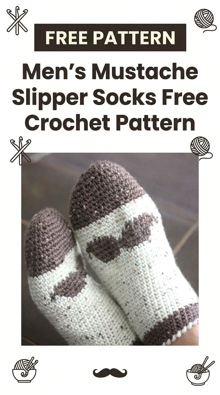 Men’s Mustache Slipper Socks Fun & Cozy Retro Chic Loungewear