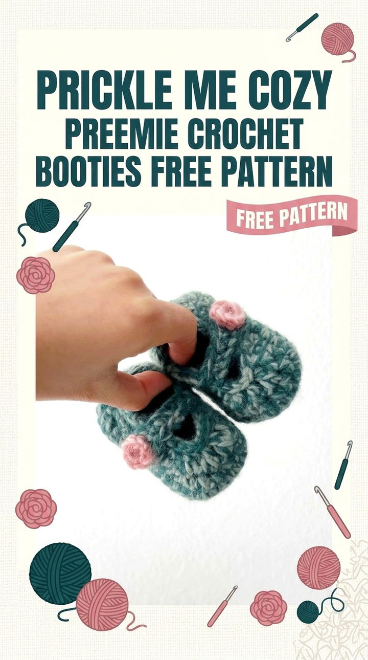 Prickle Me Cozy Preemie Crochet Booties Free Pattern