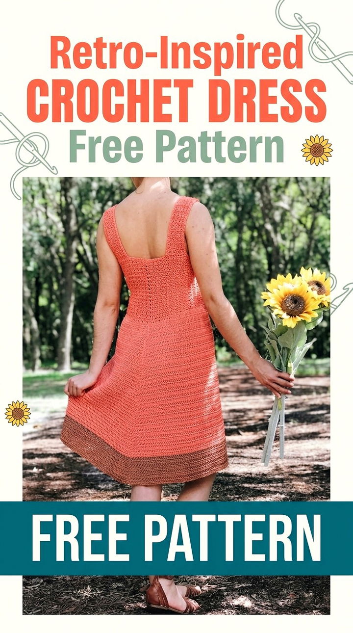 Retro Inspired Crochet Dress Vibrant Modern Groovy Bohemian Accent