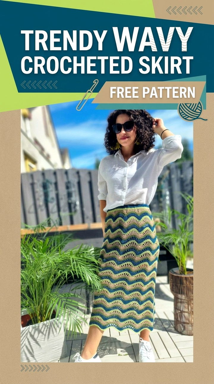 Trendy Wavy Crocheted Skirt Free Pattern