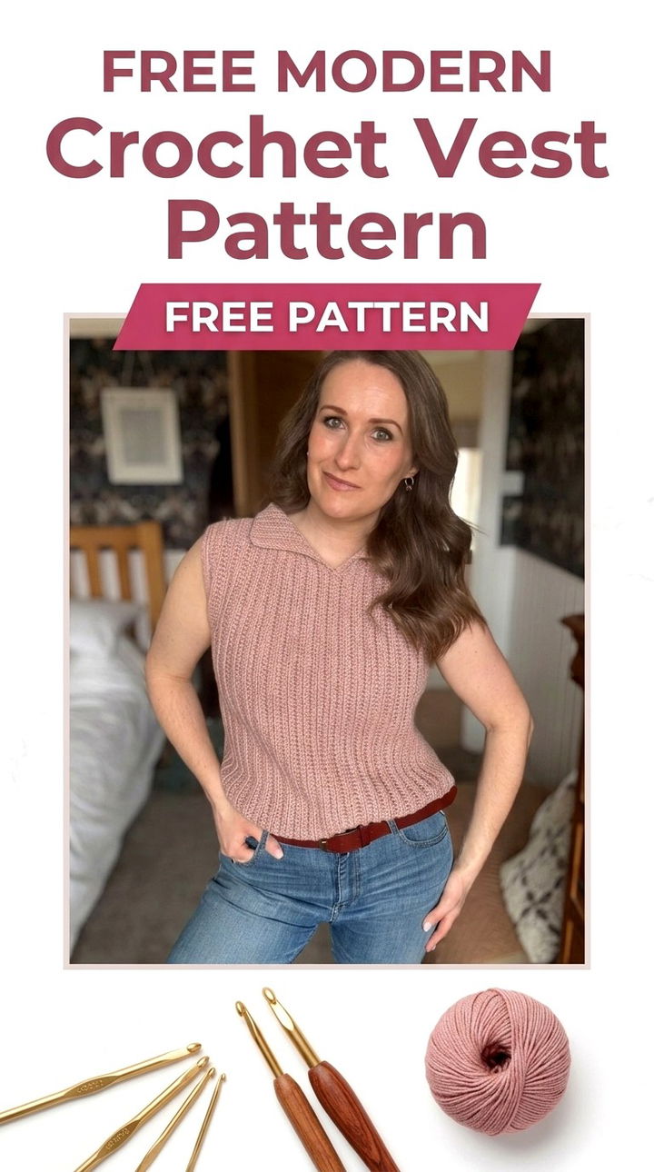 Elevate Your Layering Game with This Modern Crochet Vest Pattern