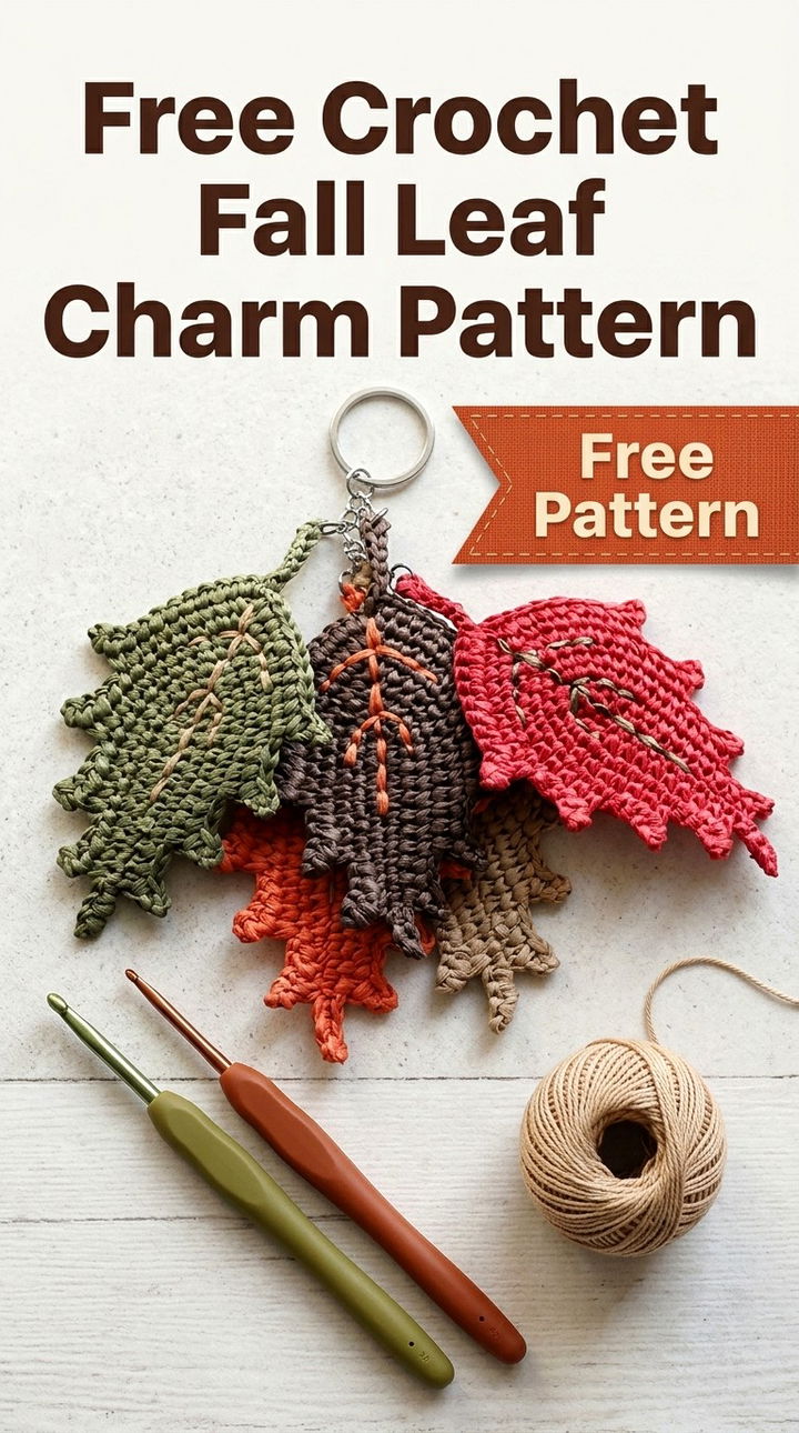 Add Autumn Elegance with This Free Crochet Fall Leaf Charm Pattern