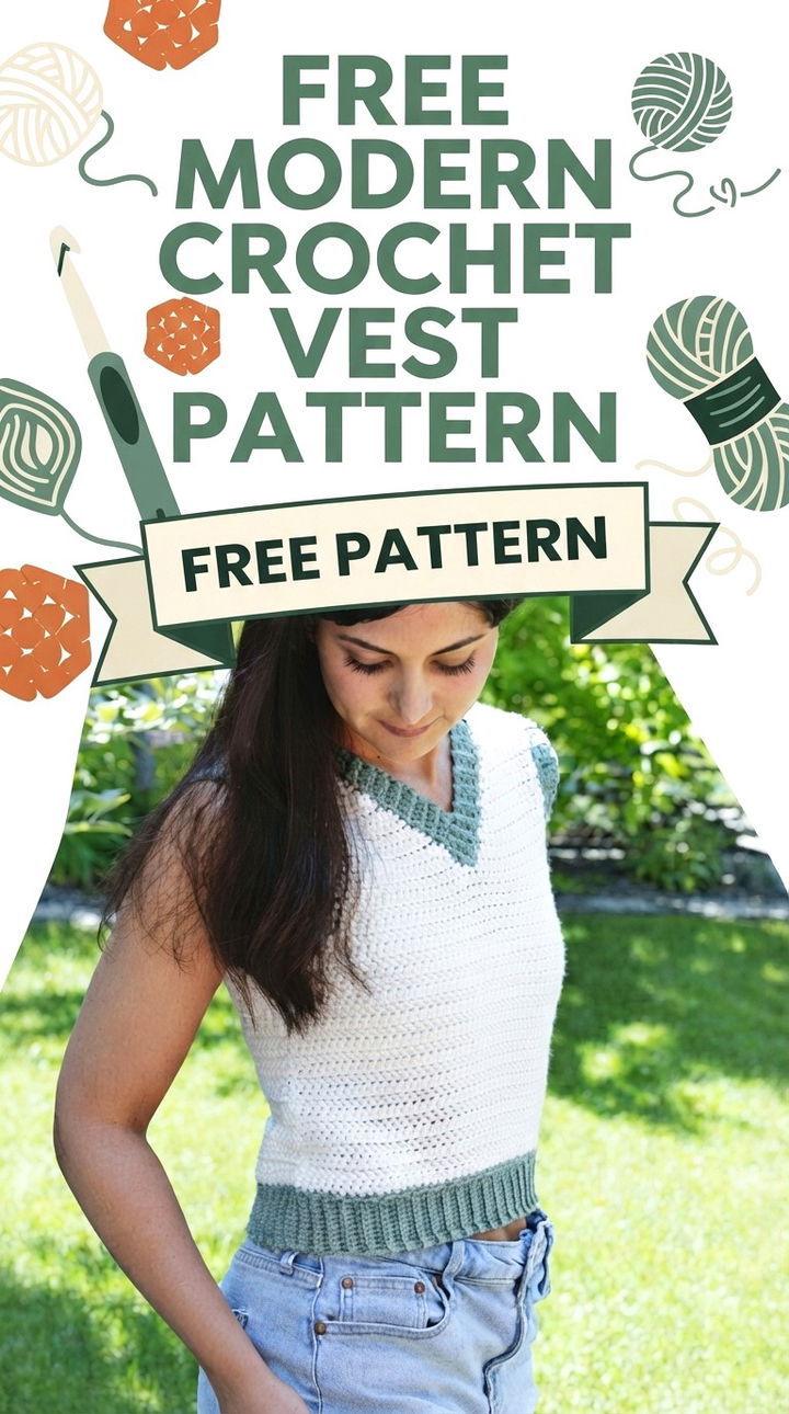 Chic Layering Style Free Modern Crochet Vest Pattern