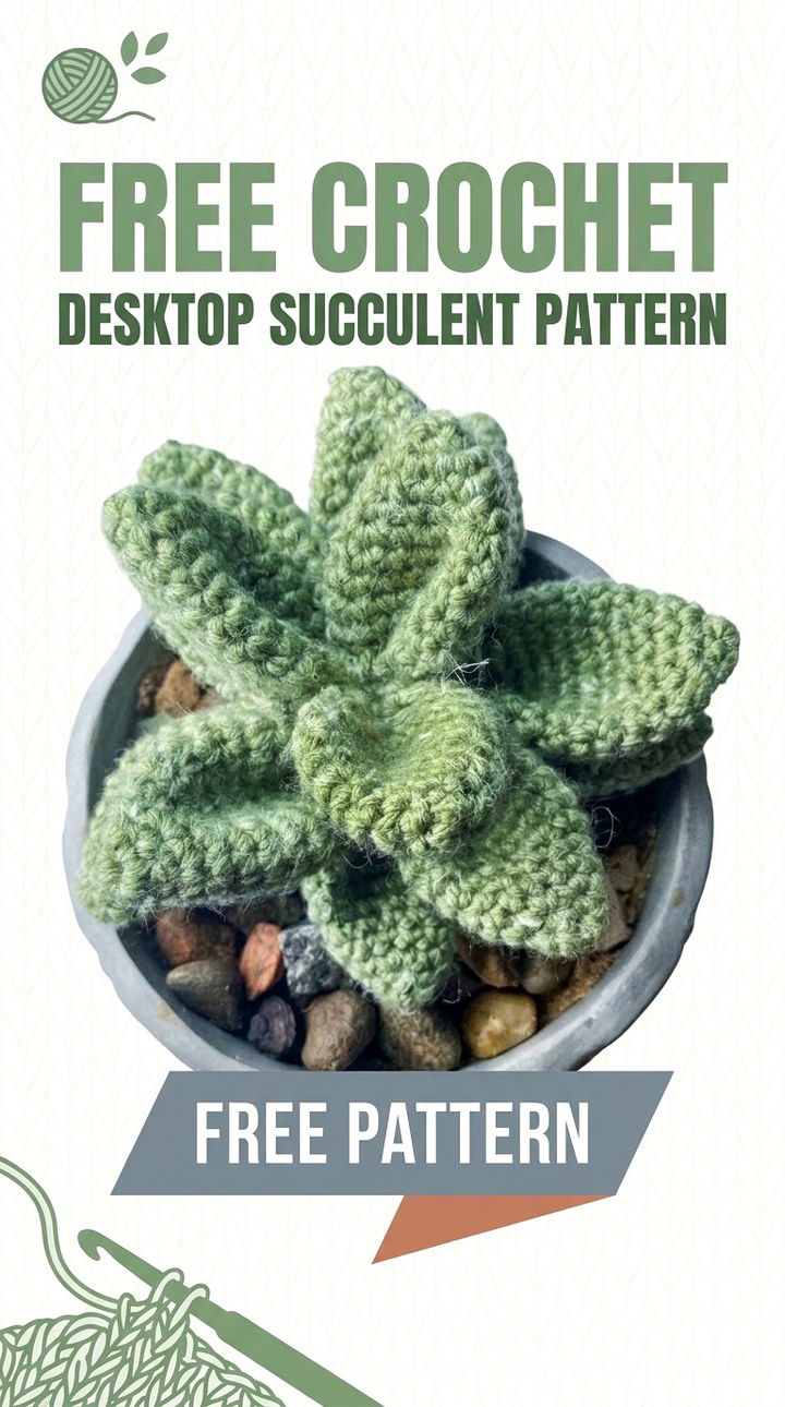 Free Crochet Desktop Succulent Pattern The Perfect Workspace Companion