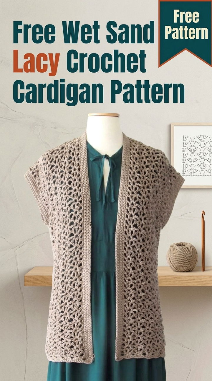 Effortless Elegance The Free Wet Sand Lacy Crochet Cardigan Pattern