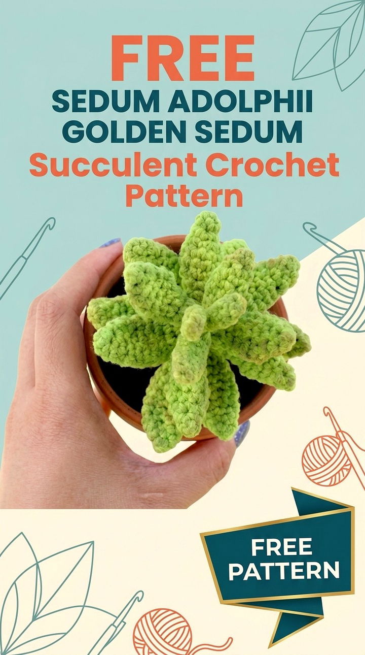 Free Sedum Adolphii Golden Sedum Succulent Crochet Pattern