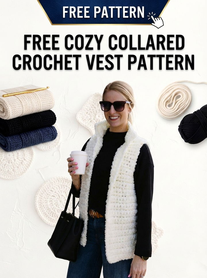 Stay Effortlessly Cozy with the Free Collared Crochet Vest Pattern