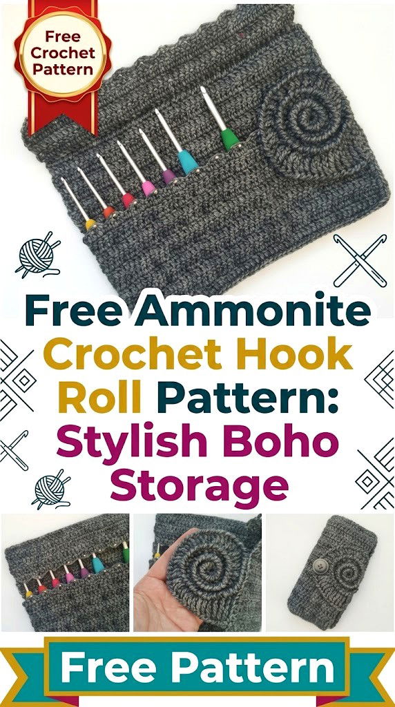 Free Ammonite Crochet Hook Roll Pattern Stylish Boho Storage