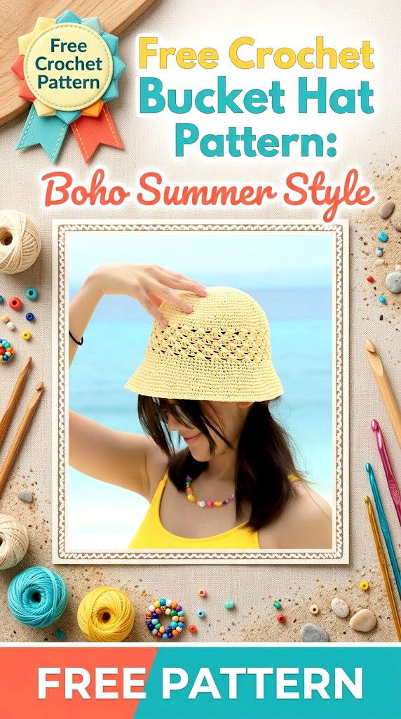 Free Crochet Bucket Hat Pattern Boho Summer Style