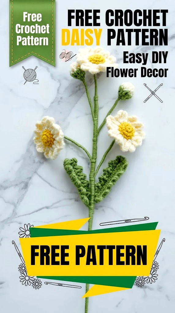 Floral Spring Pattern Simple 10 Unique Crochet Daisy Free Patterns - Crochet with Patterns