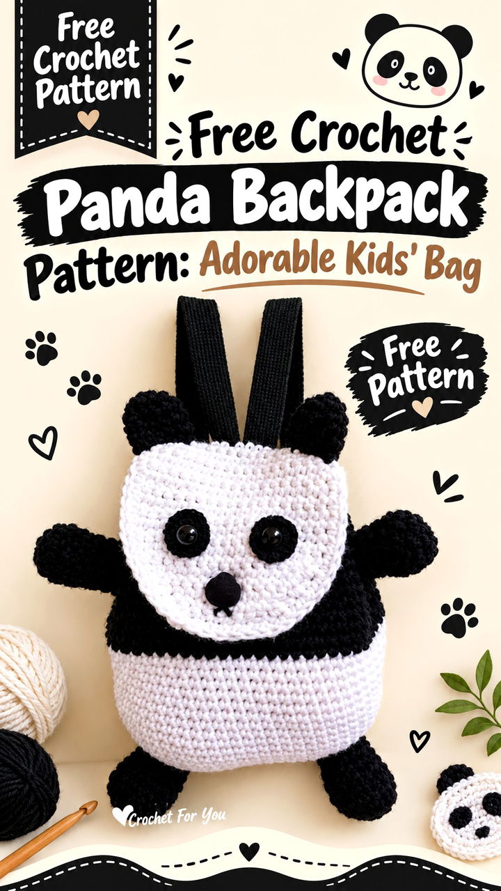 Free Crochet Panda Backpack Pattern Adorable Kids' Bag