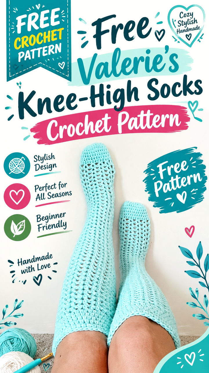 Free Valerie’s Knee High Socks Crochet Pattern