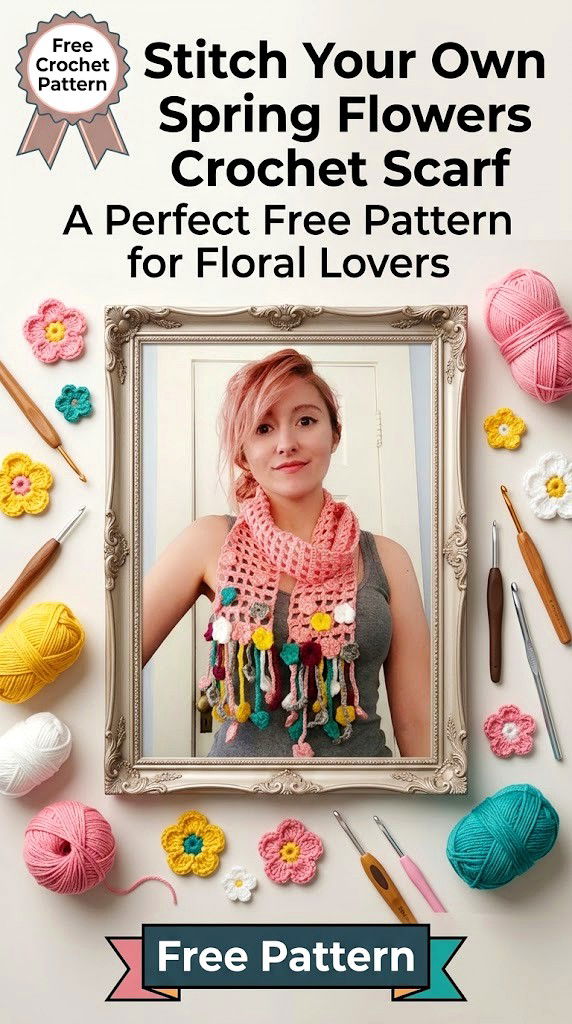 Stitch Your Own Spring Flowers Crochet Scarf