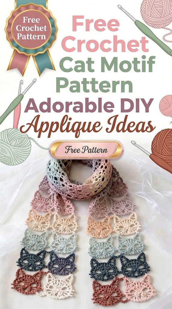 Free Crochet Cat Motif Pattern Adorable DIY Applique Ideas