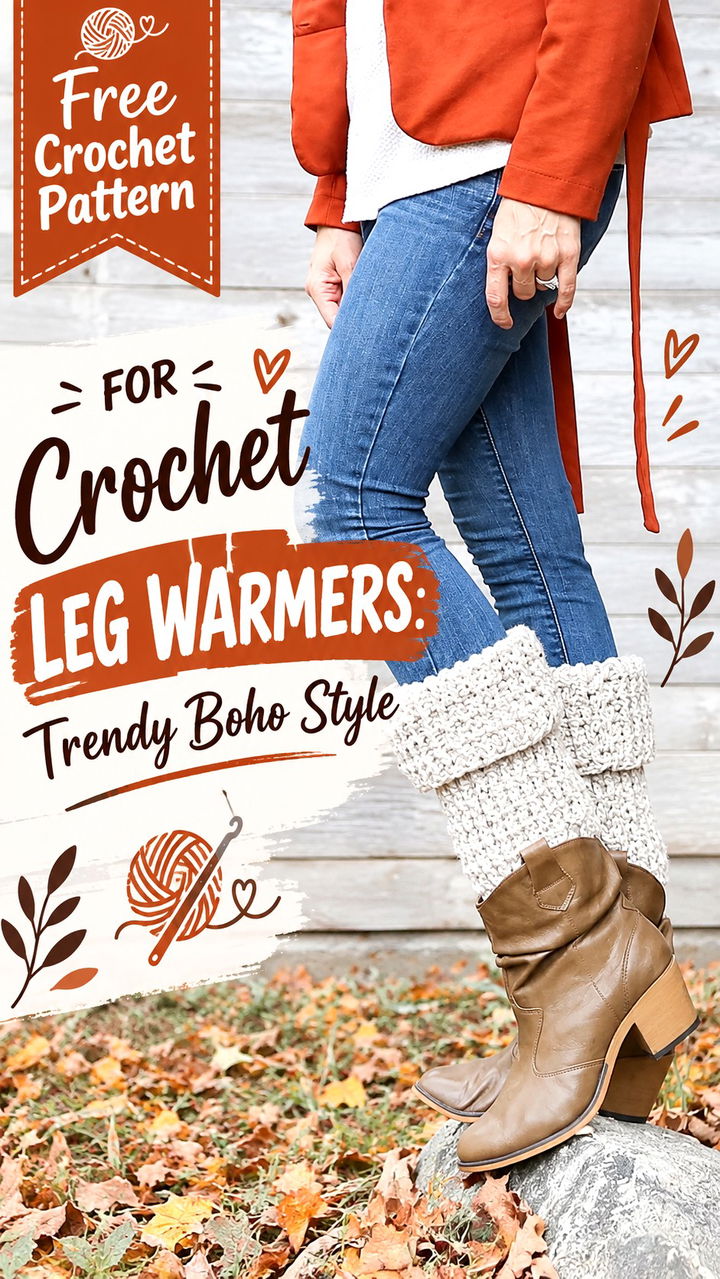 Free Pattern for Crochet Leg Warmers Trendy Boho Style