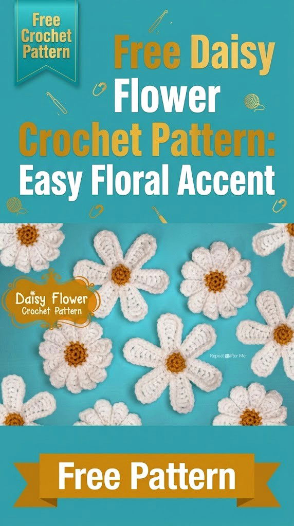 Free Daisy Flower Crochet Pattern Easy Floral Accent