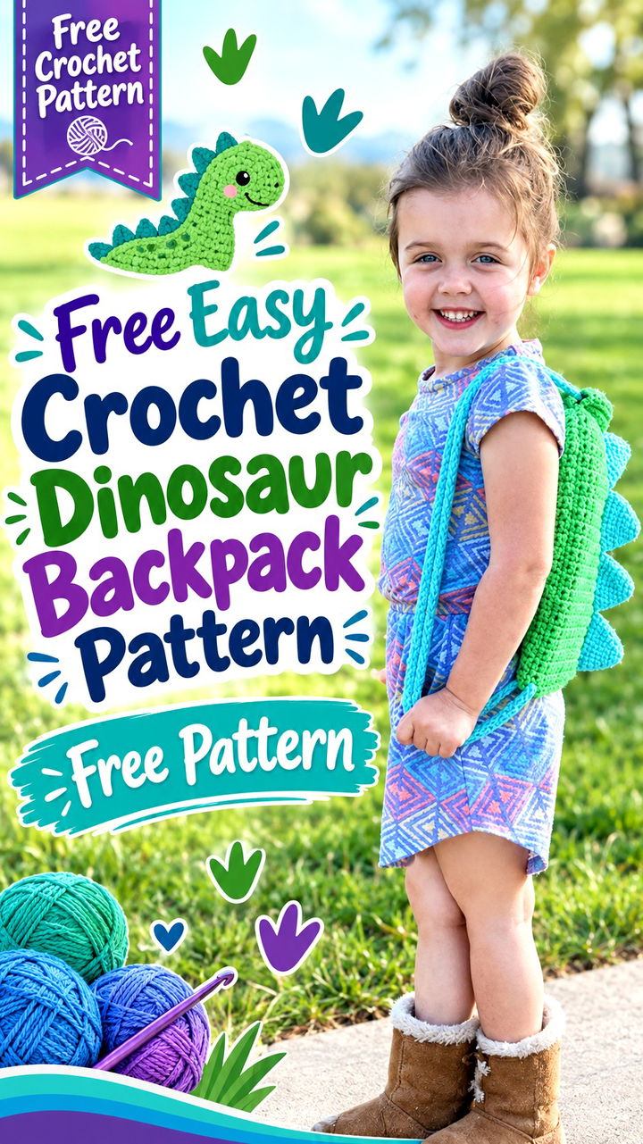 Free Easy Crochet Dinosaur Backpack Pattern
