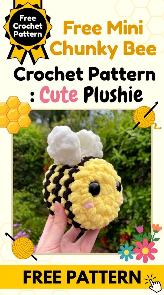 Free Mini Chunky Bee Crochet Pattern Cute Plushie