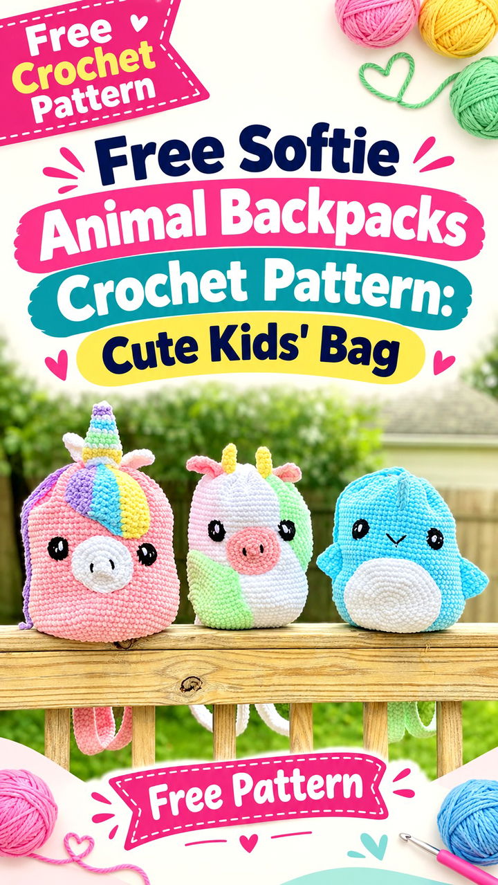 Free Softie Animal Backpacks Crochet Pattern