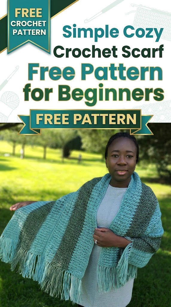 Simple Cozy Crochet Scarf Free Pattern for Beginners