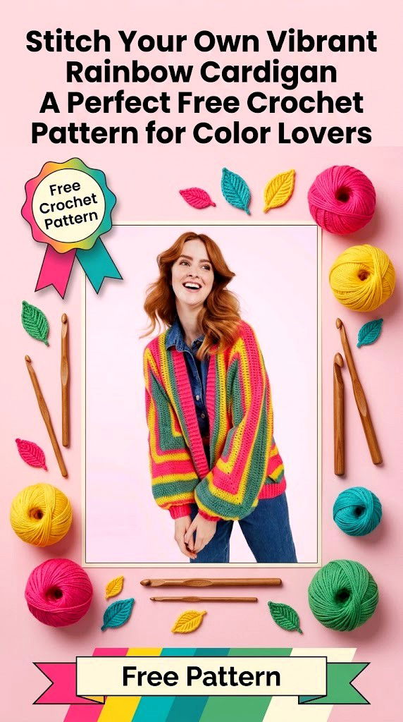 Stitch Your Own Vibrant Rainbow Cardigan A Perfect Free Crochet Pattern for Color Lovers